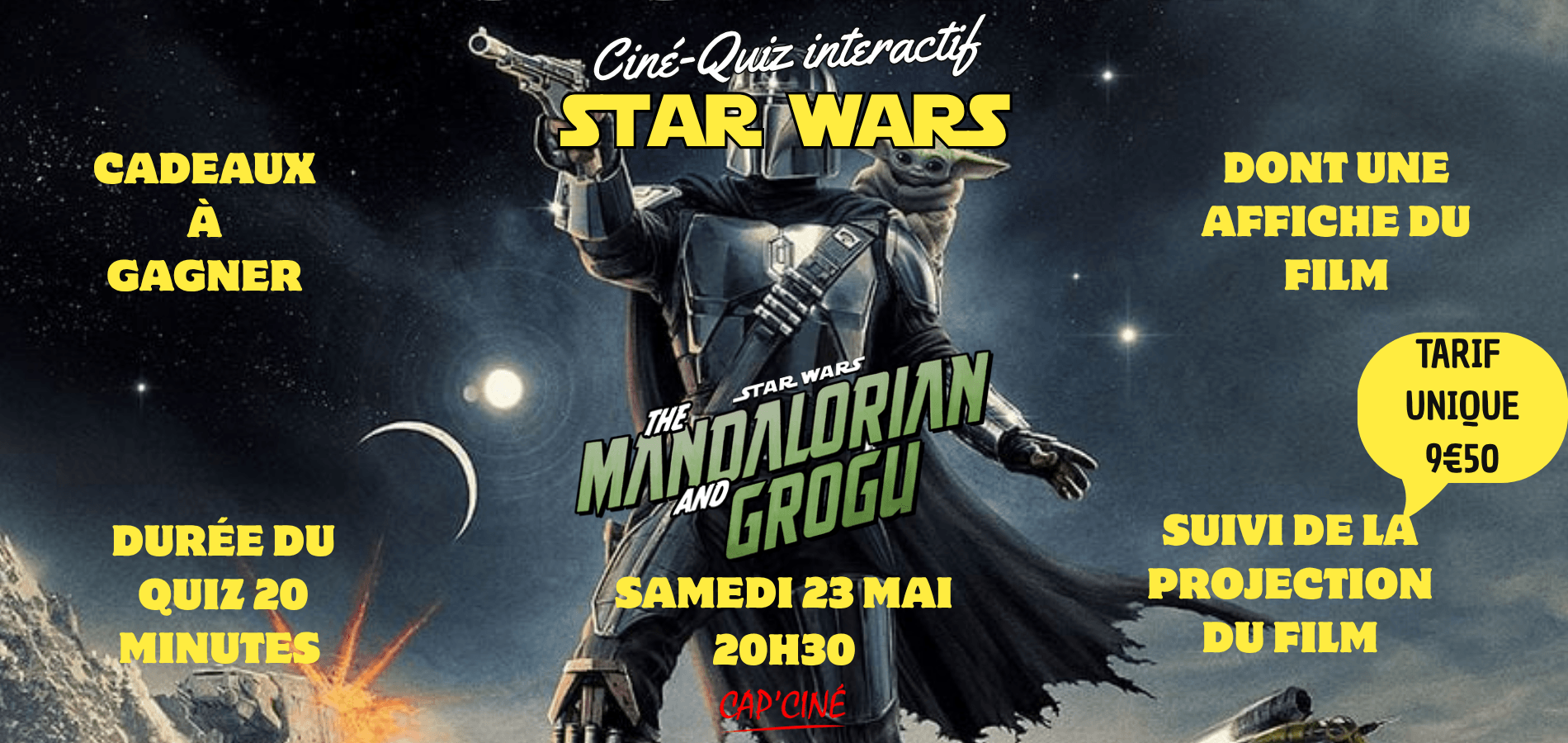 actualité Cin-Quiz STAR WARS MANDALORIAN AND GROGU